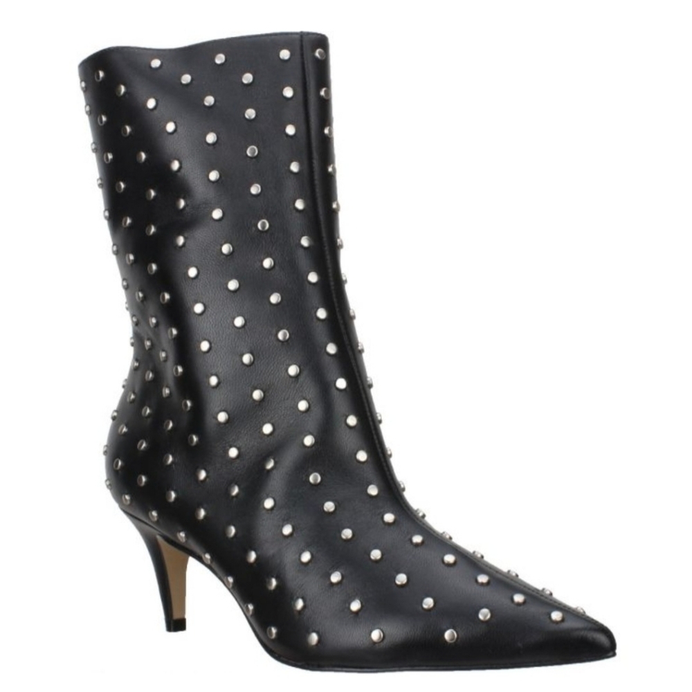 New Carrano Aurora Leather Studded Mid-Calf Boot Size 7